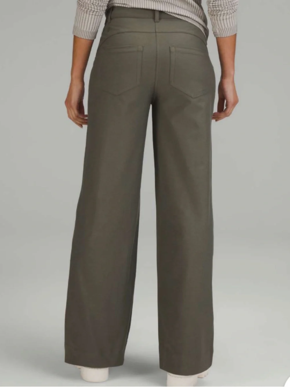 Lululemon City Sleek 5 Pocket Wide-Leg High-Rise Pant Olive/Green Size 30 LW5ENJ